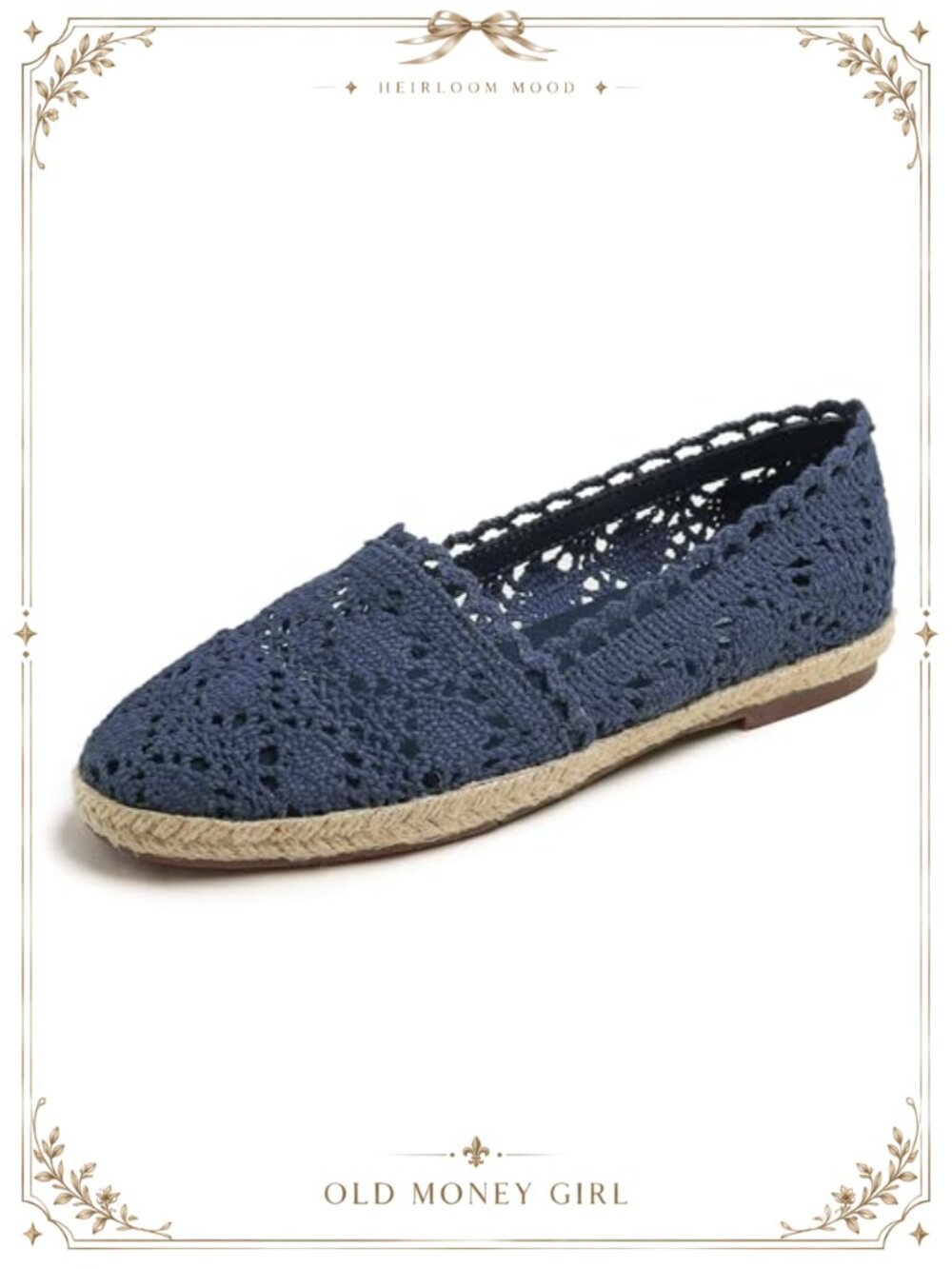 Crochet Mesh Slip On Flats Comfort Breathable Espadrilles
